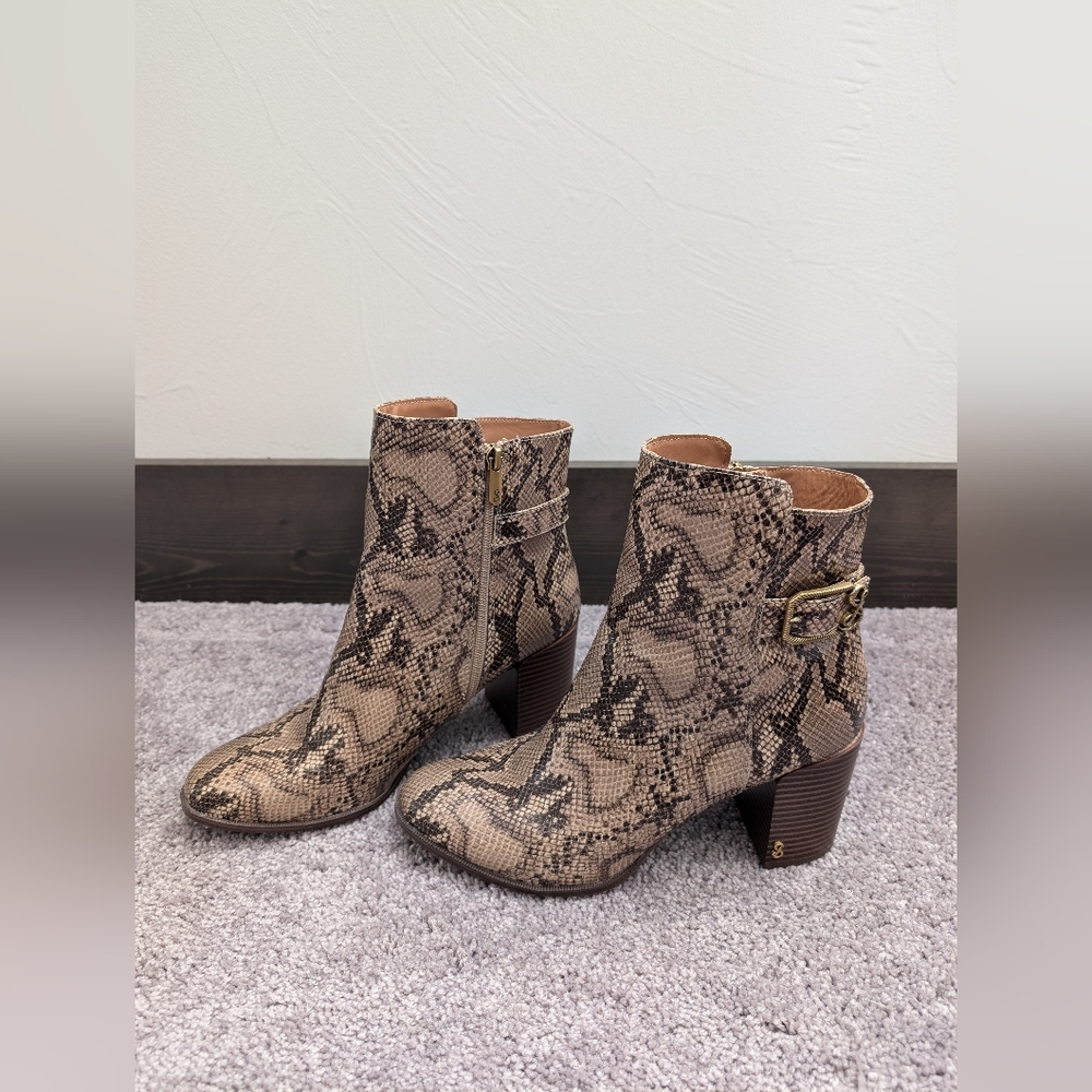 Sam & Libby snakeskin booties